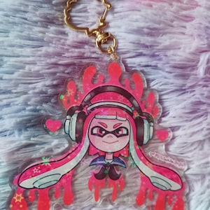 Splatoon Inkling Acrylic Holographic Keychain