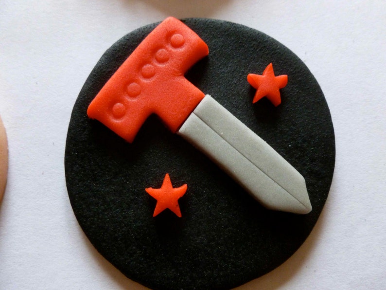 Edible Fondant Knights and Swords Cupcake Toppers Great for Etsy UK