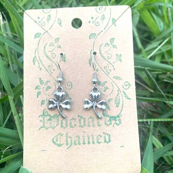 Shamrock Earrings, Clover Earrings, Three Leaf Clover Earrings, Irish Earrings, Good Luck Earrings