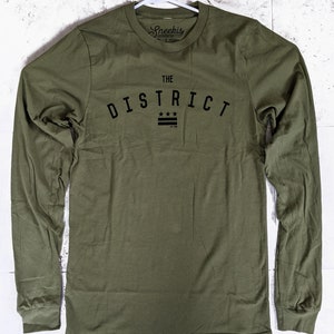 The District Tee (Olive Green) Long Sleeve T-shirt- Washington DC T-shirt