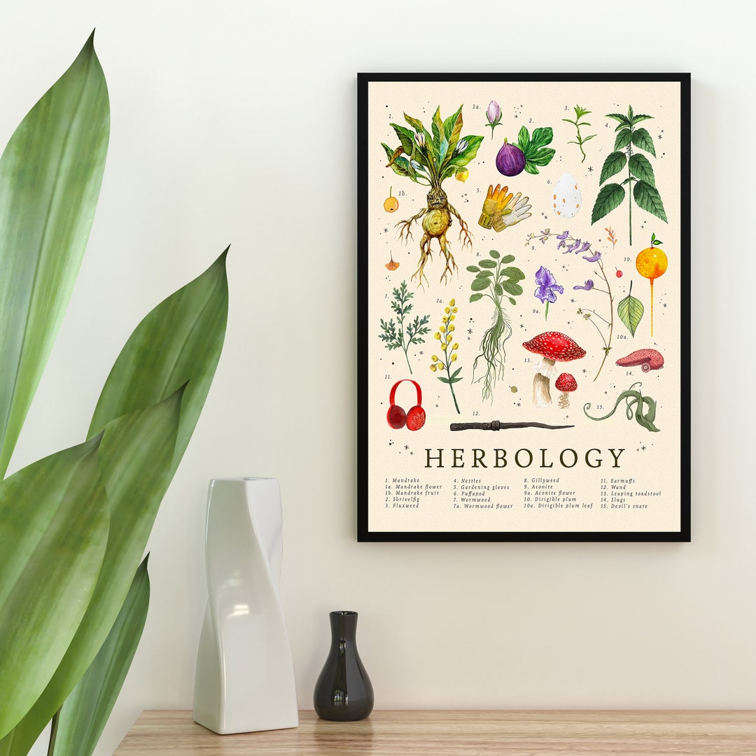 Herbology Poster Plant Magic Poster Herbology Plant Poster Etsy