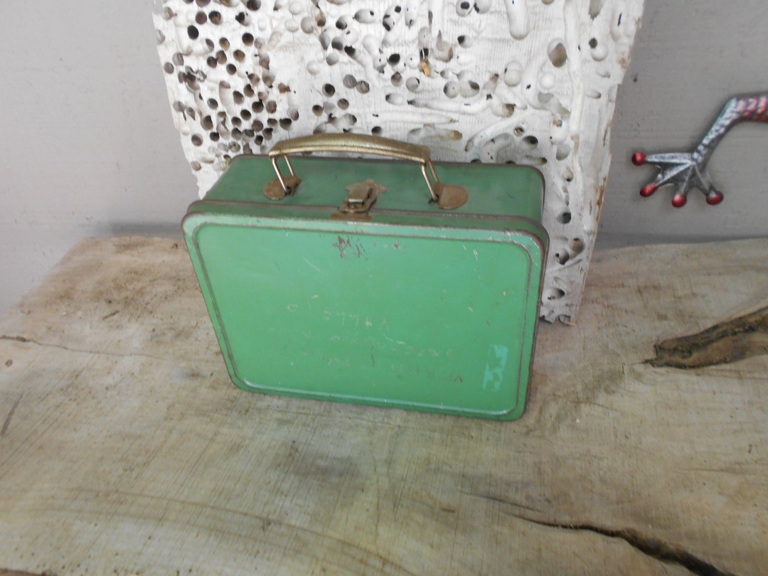 1950s Green the American Thermos Bottle Co Metal Lunch Box Etsy