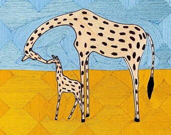 Süße Giraffenmutter