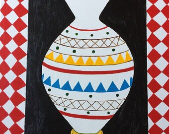 Farbenfrohe Afrikanische Kanne