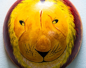 Löwe Malerei auf afrikanischen Calabash/Gourd