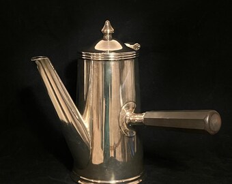 Vintage Coffee Pot with Turkish Design, Silver Solder Hotel Wares, Deauville Spa