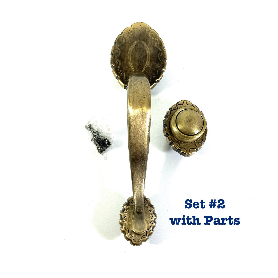 Vintage 1960s Door Knob Handle Set by Kwikset Brass Front Etsy