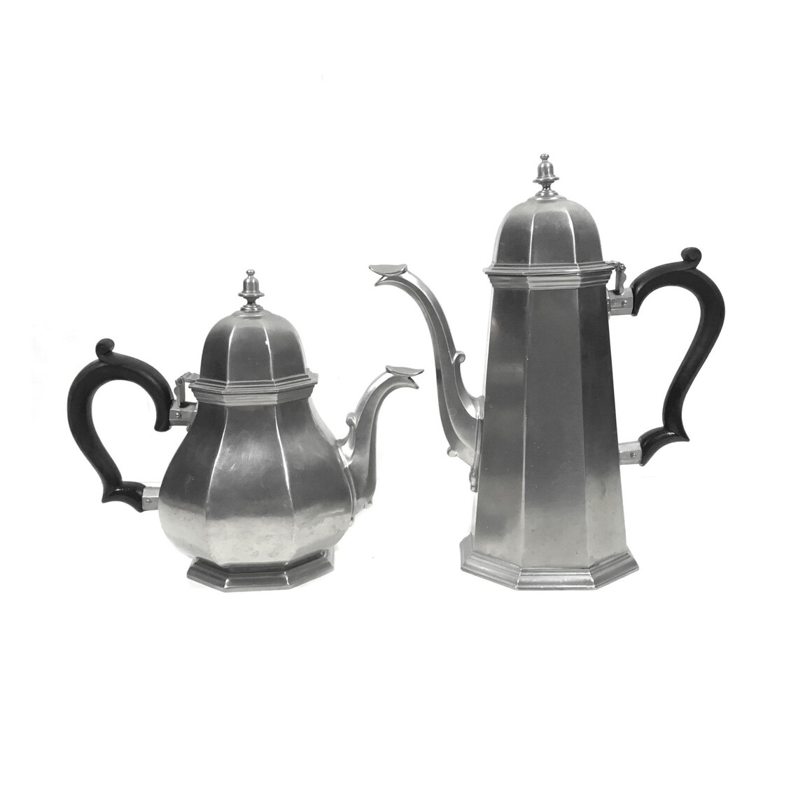 Vintage Pewter Teapot & Coffee Pot with Sugar and Creamer by Etsy