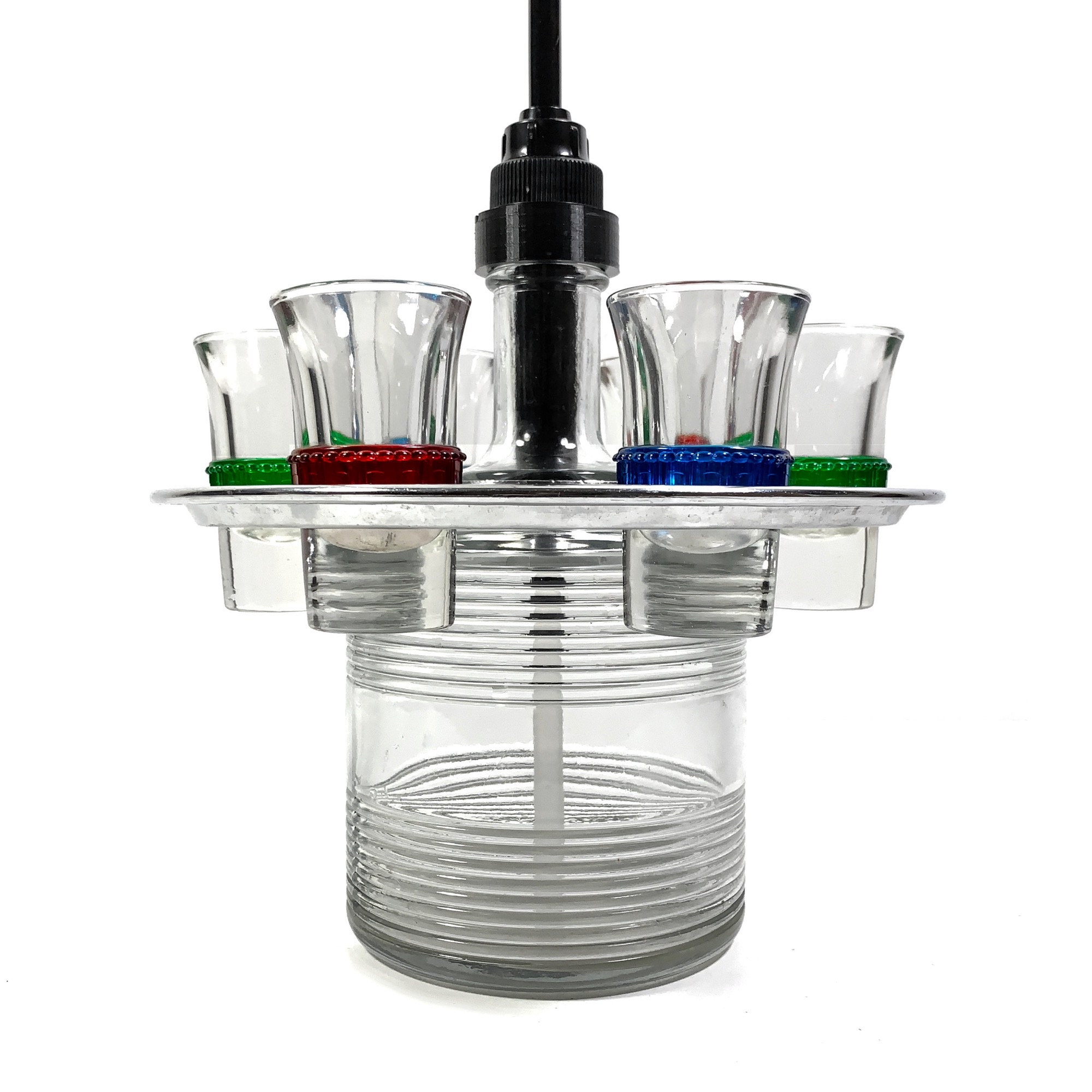 Vintage Decanter Set with 6 Shot Glasses and Liquor Pump Etsy