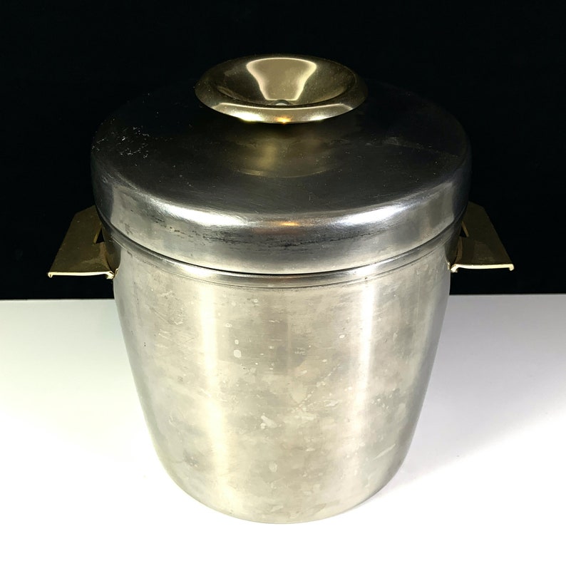 Vintage Ice Bucket with Lid by West Bend Mid Century Brushed Etsy