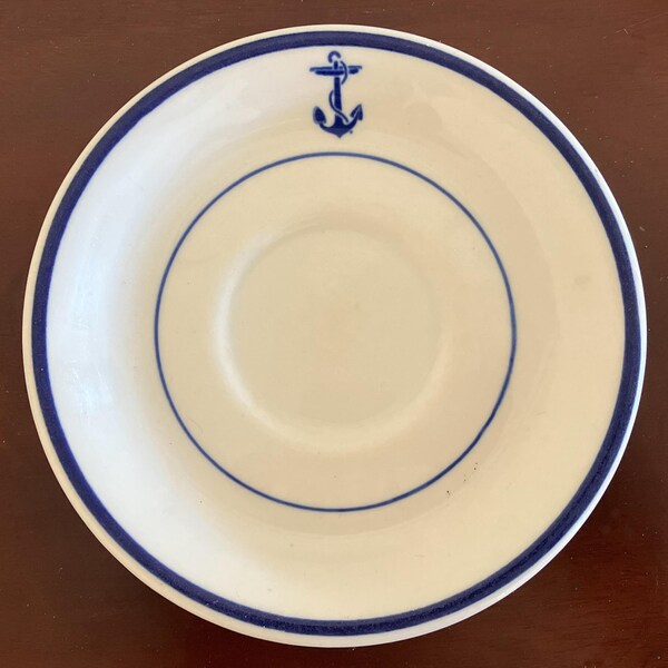 Vintage USN Fouled Anchor Plate for Navy Officer's Mess, Have Bread Plate, Dinner Plate SOLD