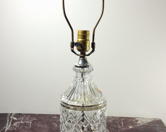 Vintage 24 Lead Crystal Lamp With Diamond Cuts, 22 High Etsy