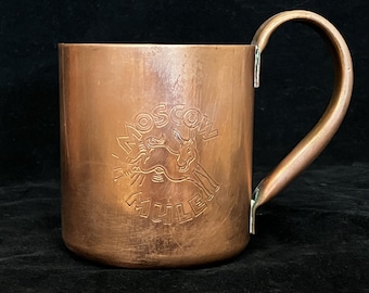 ONE 1940s Copper Mug, ORIGINAL Cock & Bull Bar, Vintage Moscow Mule, Made in USA
