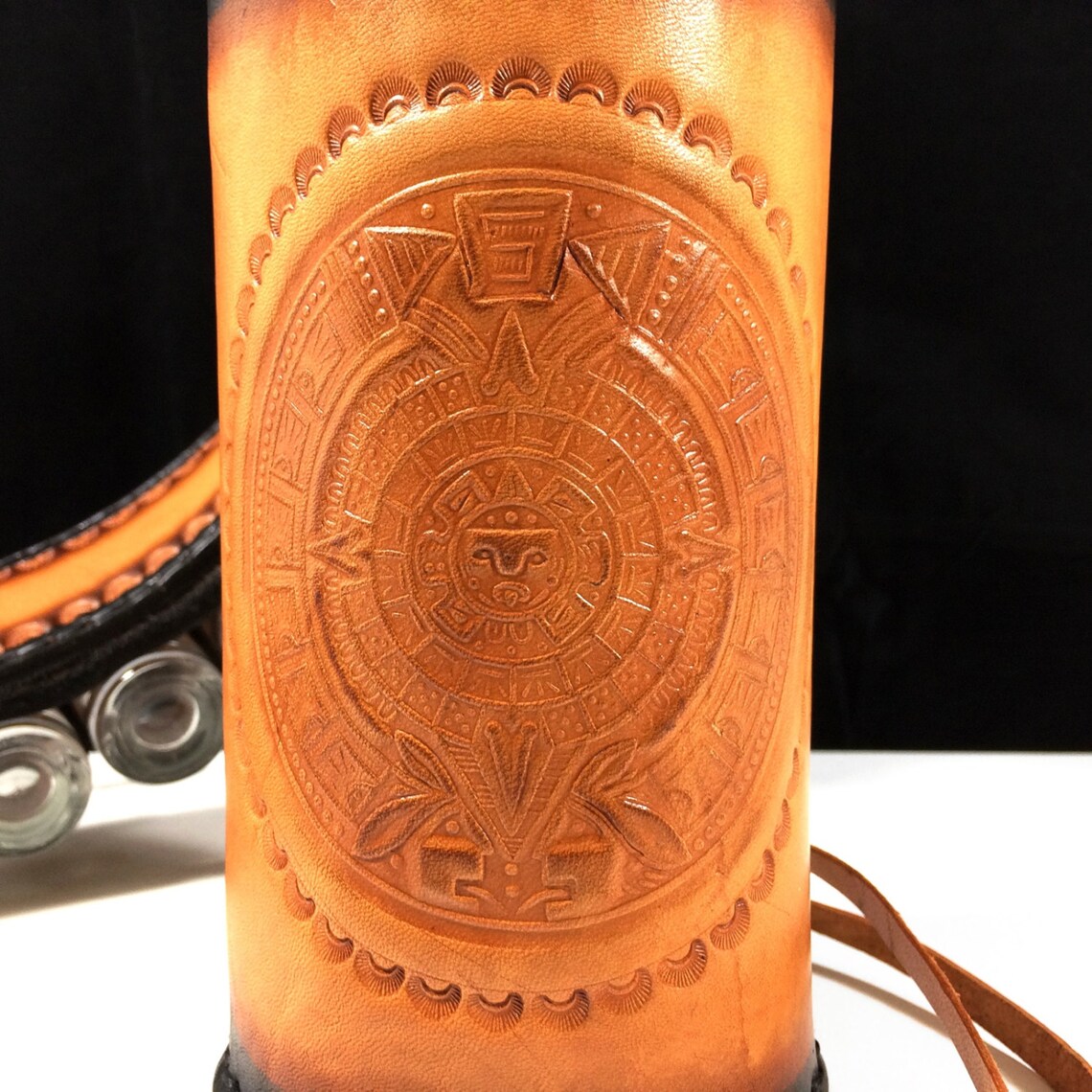 Mexican Leather Shot Glass Gunslinger's Bandolier Belt Etsy