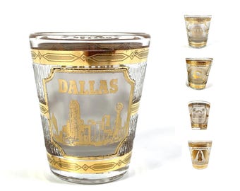 Vintage Culver Souvenir Shot Glass - 22k Gold Design - Choose One