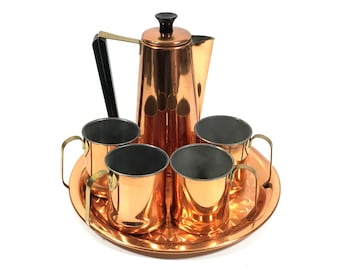 Vintage 1970s Coppercraft Guild Copper Coffee Pot or Mug: Rustic Kitchen Decor