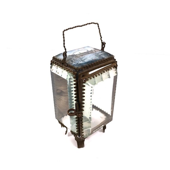 Antique Pocket Watch Display Case with Beveled Glass & Castle Etsy