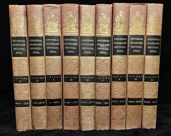 1950s Encyclopedia: Funk & Wagnalls, Vintage Home Office Decor
