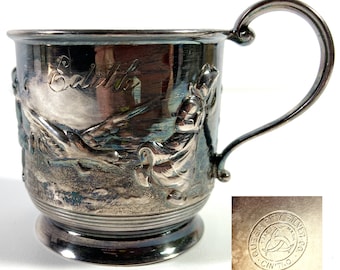 Antique Silver Plated Baby Cup - Victorian Nursery Decor - Choose Your Brand