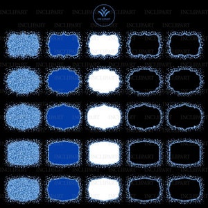 Blue Diamond Frames, Overlay Clipart. Digital Sparkle Rhinestone Frames ...