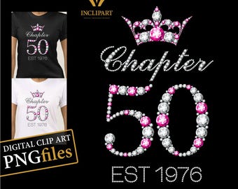 Clipart diamanten kroon 50e verjaardag, hoofdstuk 50 png (digitale download).