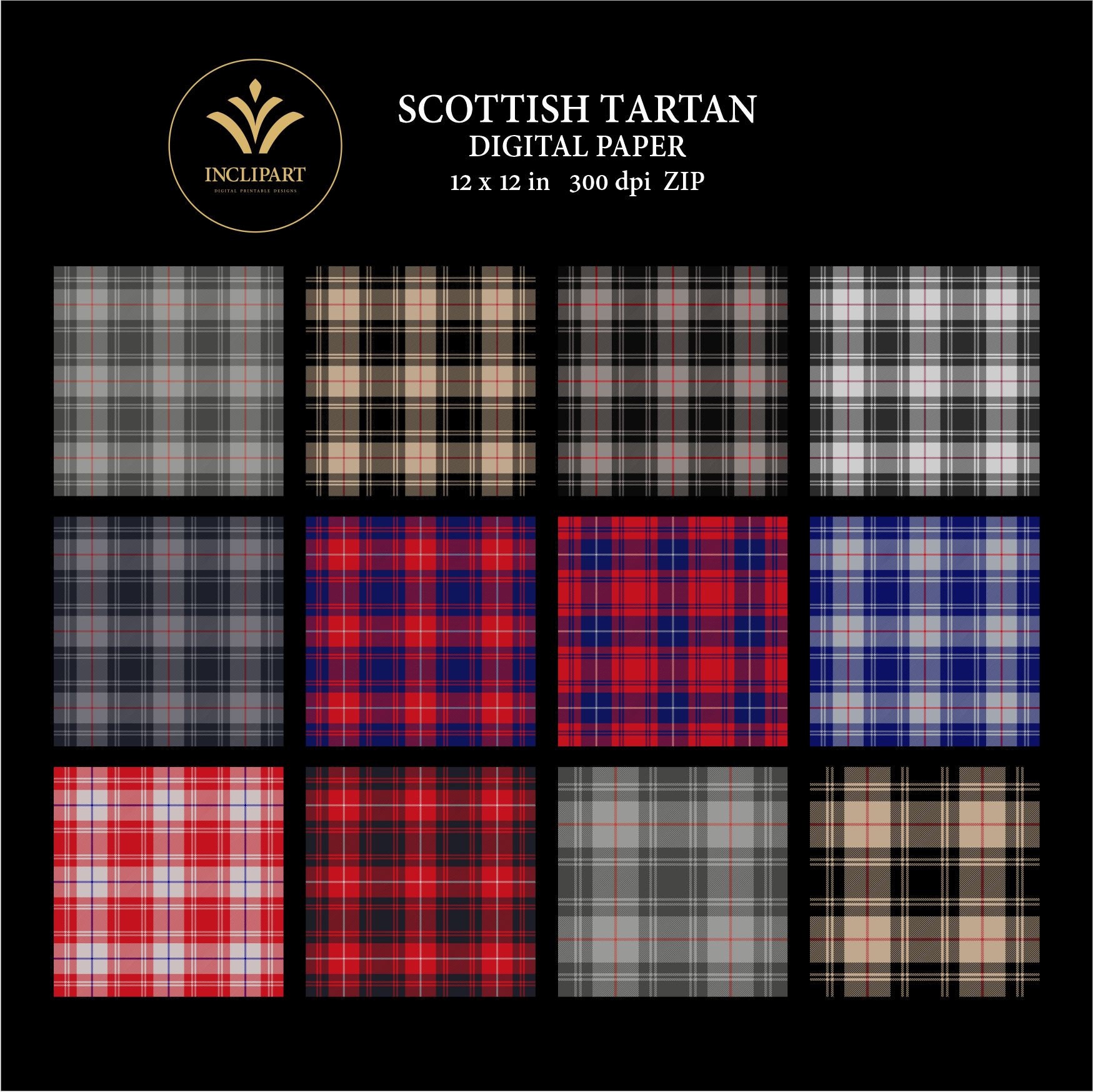 Tartan Digital Paper Clipart PNG File Format. Moffat Tartan | Etsy UK