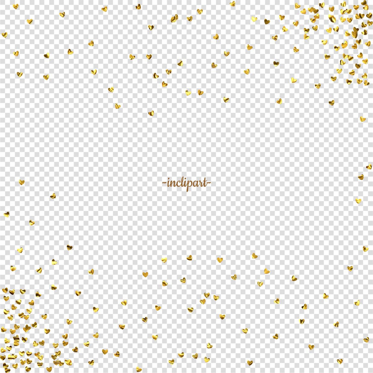 Confetti Overlay Clipart. Gold Foil Overlay Clipart. Circle Etsy UK