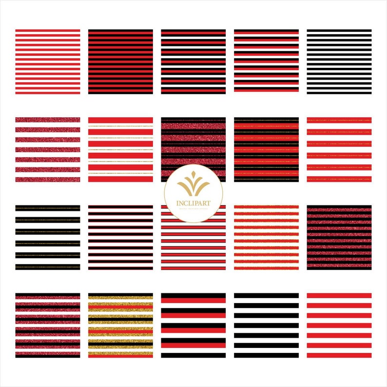 Red Black White Gold Glitter Geometric Backgrounds. Stripes | Etsy