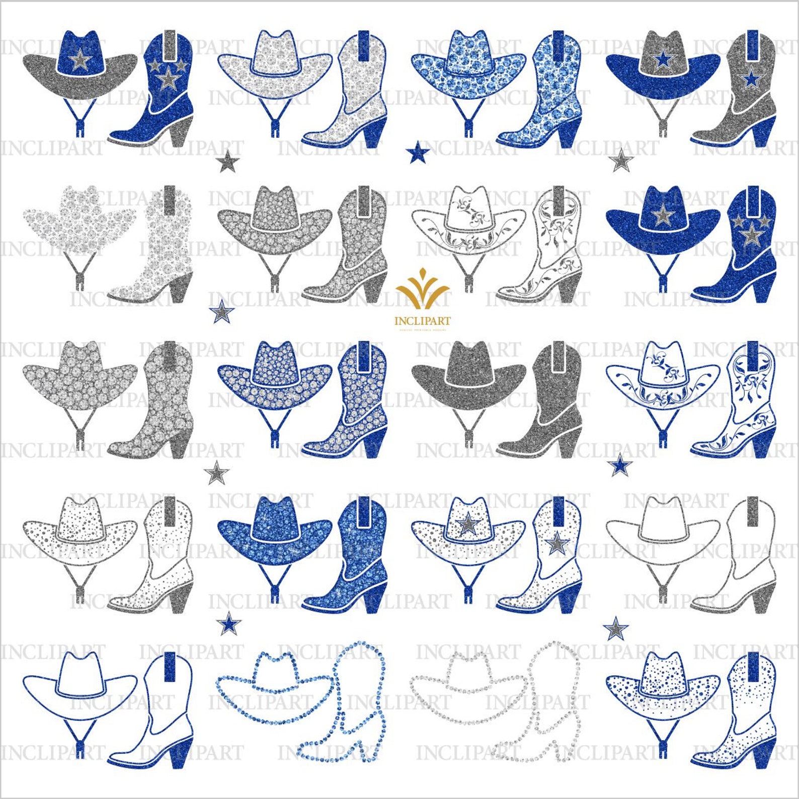 Cowgirl Boots Digital Clipart PNG Files. Cowboy Hat Clipart.  Etsy UK