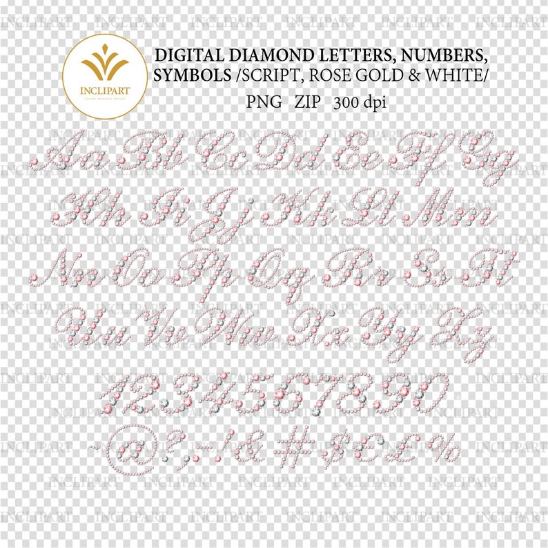 Script F Diamond Stone Diamond Alphabet Script Digital PNG Clip Art. Letters, Numbers, Symbols ...
