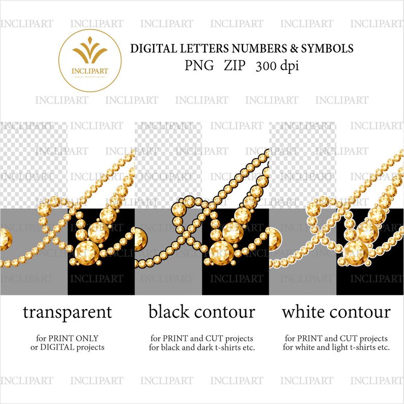 Diamond Chain Lettering Diamond Alphabet Script Digital PNG Clip Art. Letters, Numbers and ...