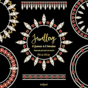Round Diamond Gold Frames & Borders Clip Art. Jewellery Gold Ruby ...