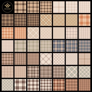 Tartan Digital Paper Clipart PNG File Format. Beige, Cream, Brown ...