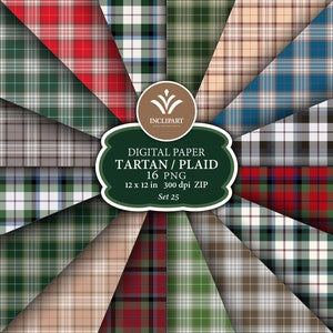 Tartan Digital Paper clipart PNG file format. Kelso, McNaughton tartan, Scottish plaid, tartan clipart. Seamless background digital paper.