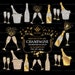 Champagne Clipart. Bottles, glasses, buckets gold, diamond overlay clip art. Gold and diamond clipart. Instant digital download. PNG format. 