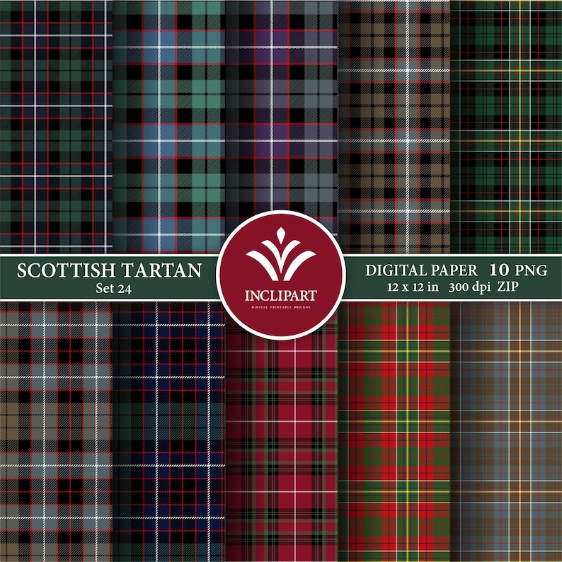 Tartan Digital Paper Clipart PNG File Format. Galbraith - Etsy