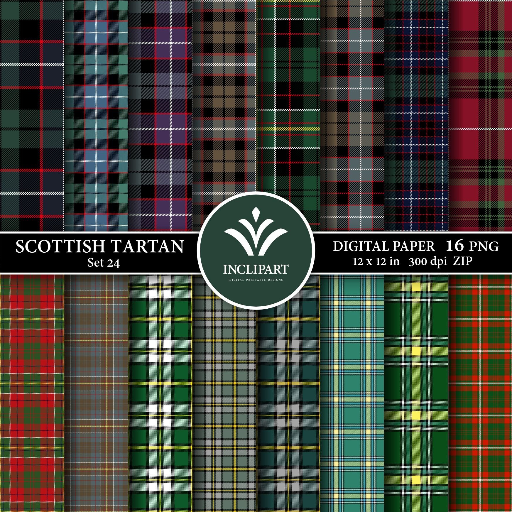 Tartan Digital Paper Clipart PNG File Format. Galbraith Tartan, Cape ...