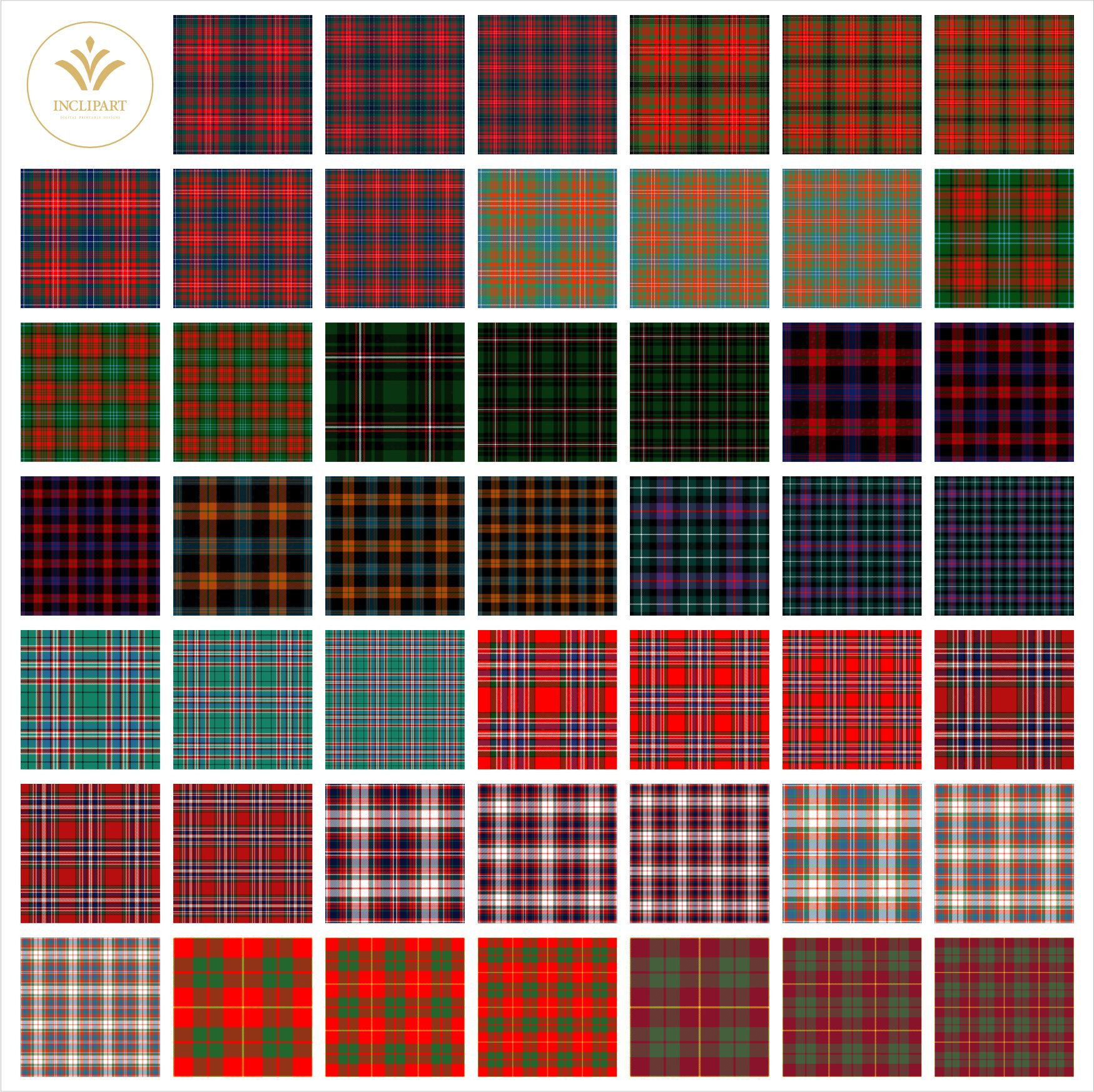 Scottish Plaid, Tartan Clipart PNG Files. Tartan Digital Paper ...