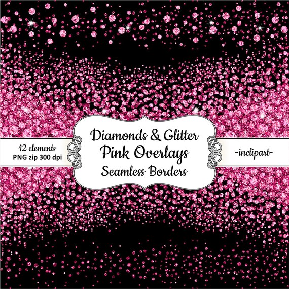 Download Pink Diamond Clipart Seamless Side Border Diamond Glitter Etsy