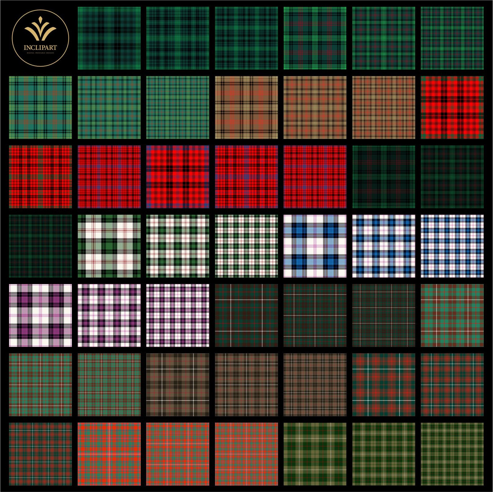 Tartan Digital Paper Clipart PNG File Format. Scottish Tartan, Plaid ...