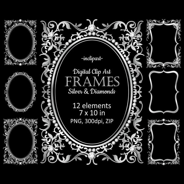 Silver Transparent Frame Png Etsy