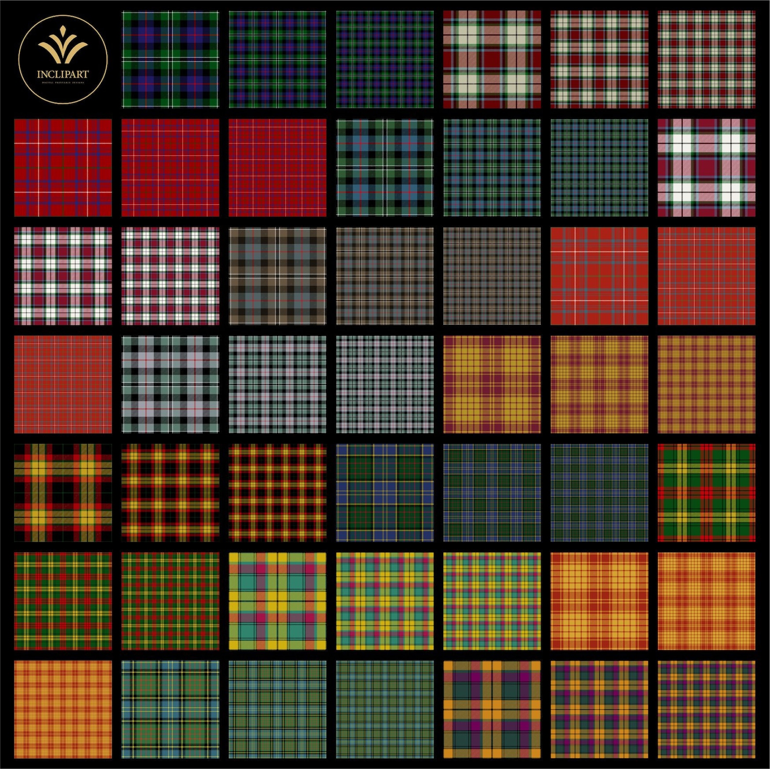 Tartan Digital Paper Clipart PNG File Format. Scottish Plaid, Tartan ...