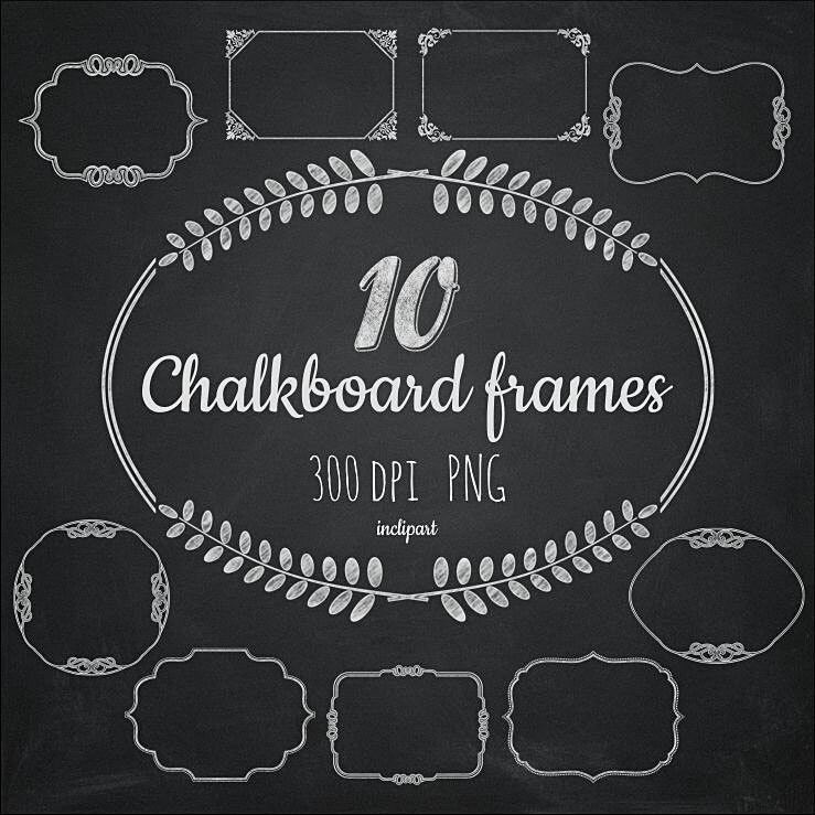 Chalk labels with hand drawn borders, 16 PNG HR files ready to use