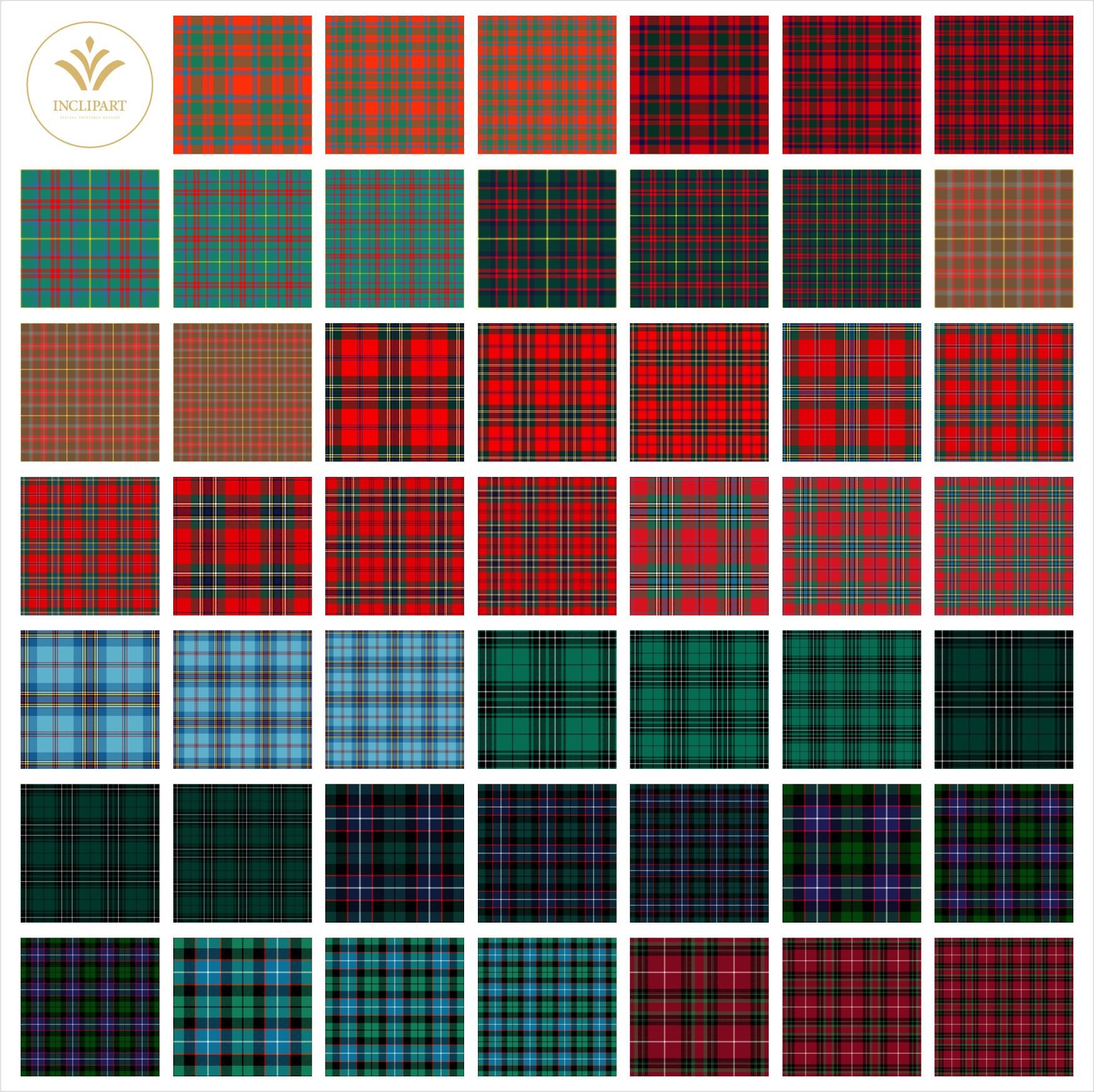 Tartan Digital Paper Clipart PNG File Format. Scottish Plaid, Tartan ...