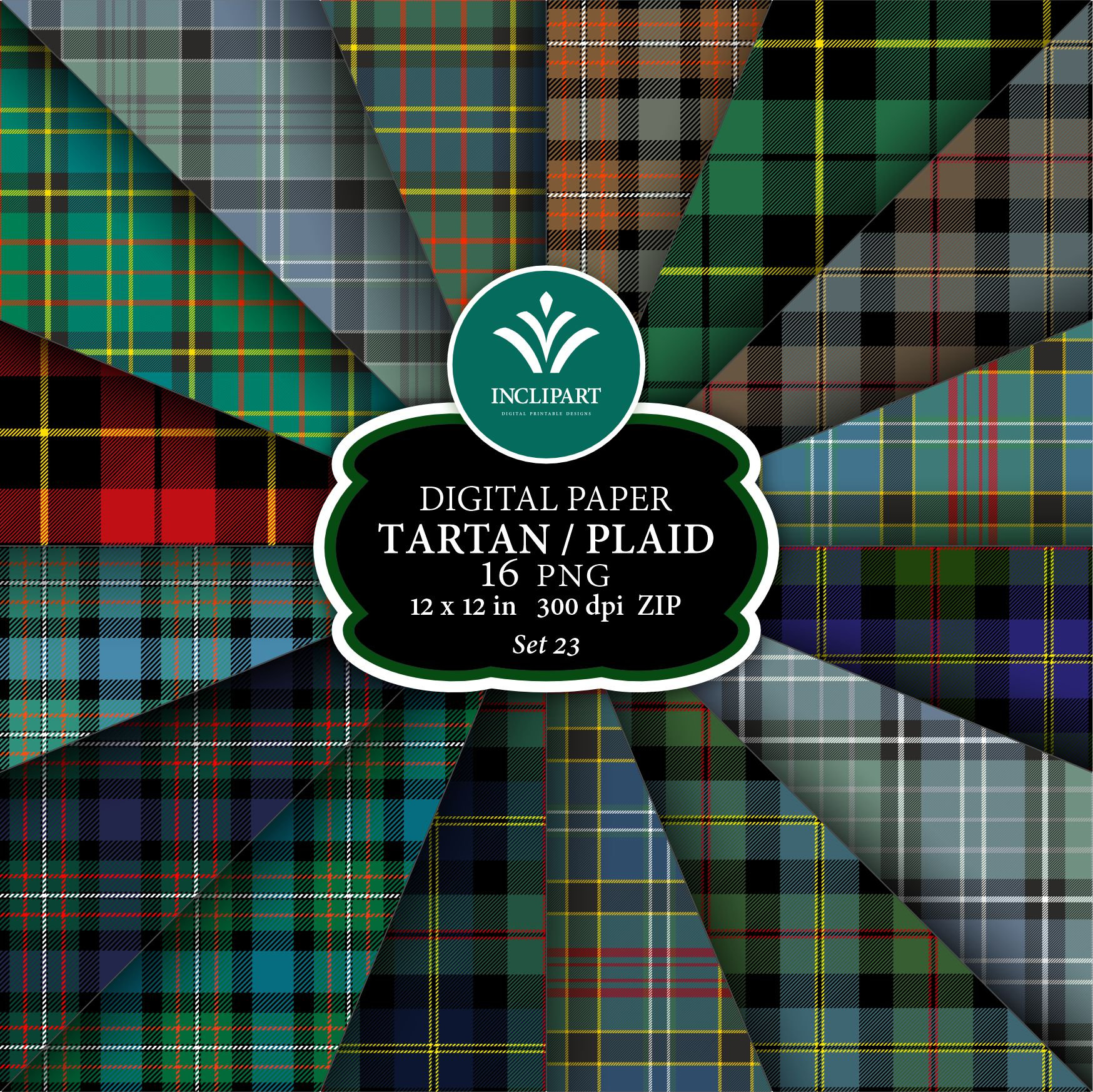 Tartan Digital Paper Clipart PNG File Format. Caldwell, Ferguson ...