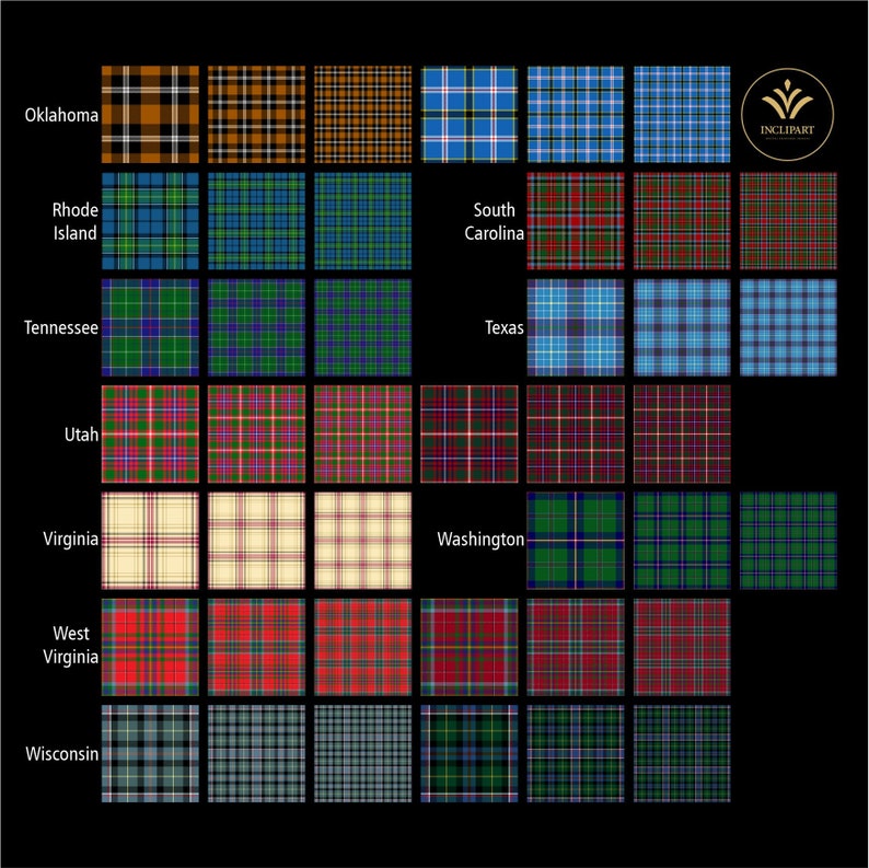 US State Tartans Digital Paper Clipart PNG File Format. Please Check ...