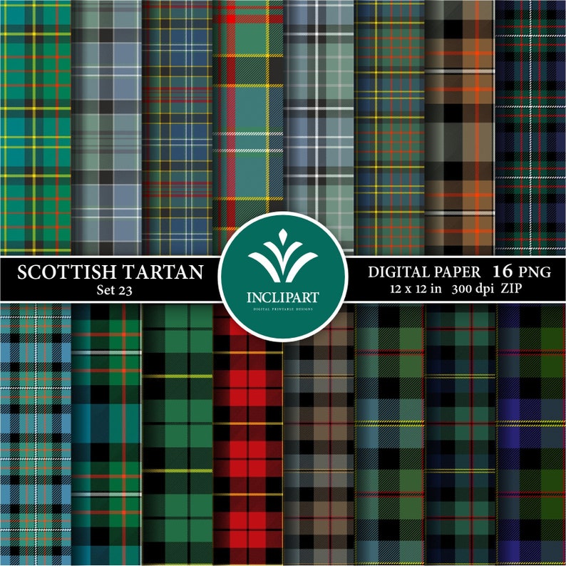 Tartan Digital Paper Clipart PNG File Format. Caldwell, Ferguson ...