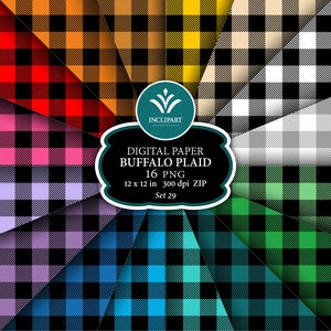 Buffalo check plaid Digital Paper clipart PNG file format. Lumberjack tartan, pattern. Seamless checkered background digital. Printable png.
