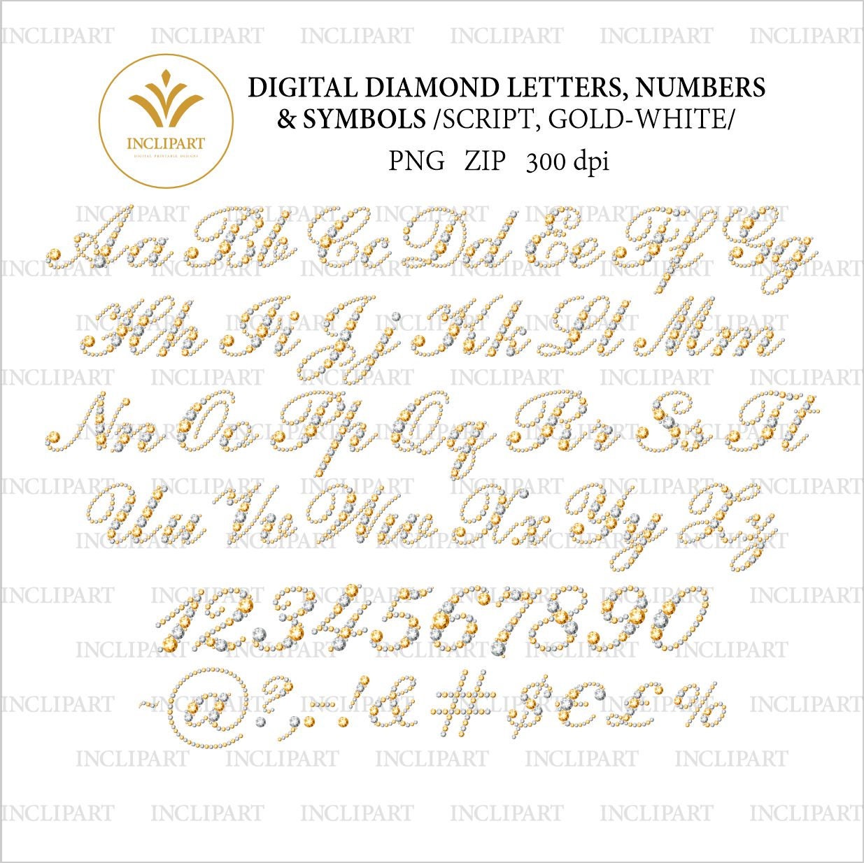Diamond Alphabet Script PNG. Digital Letters, Numbers, Symbols Clip Art ...