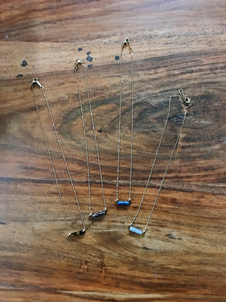Labradorite Bohemian Gemstone Bead Necklace Rondelle Gemstone Stainless Steel Hypoallergenic Necklace Gift Idea Lapis Lazuli